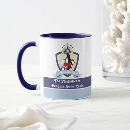 Caneca Crista do Clube de Natação Pinguim de Desenho Anim