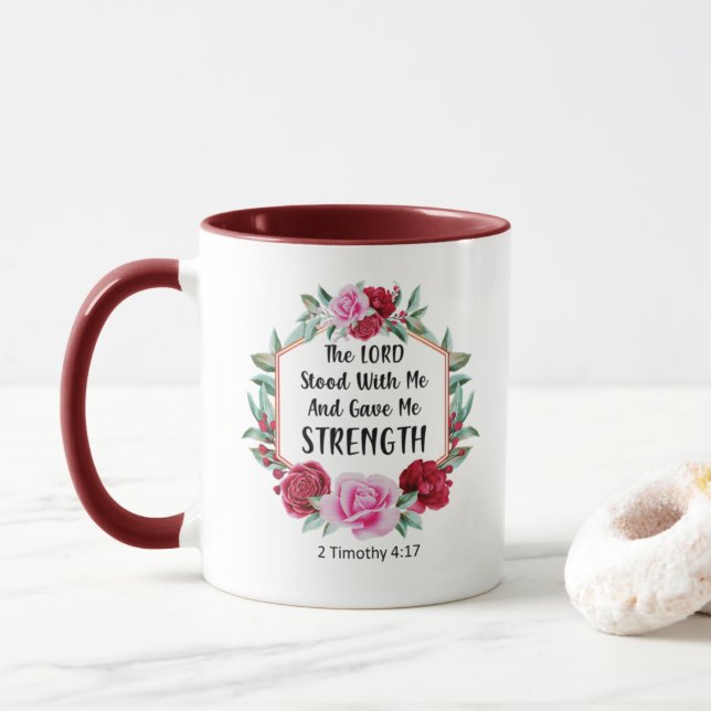 Caneca Cristã Rosa e Rosa vermelha (Com Donut)