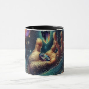 Caneca Cristal Celestial na Galáxia Spacy da Palma da Mão