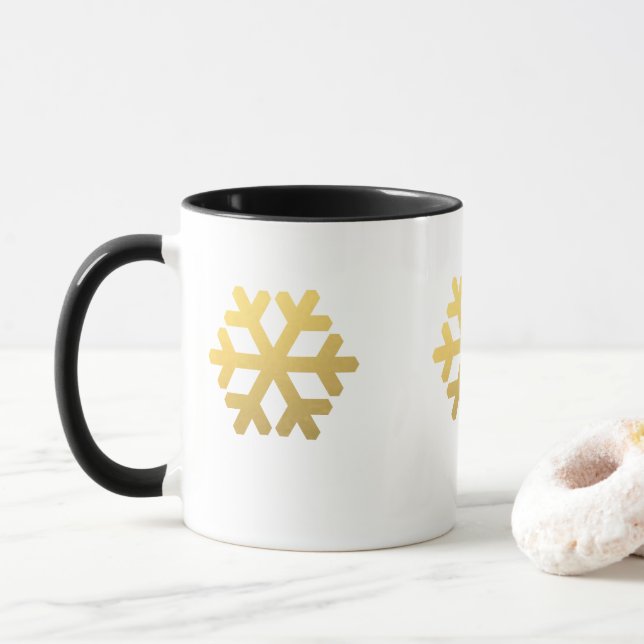 Caneca Cristal de neve de ouro de Natal moderno (Com Donut)