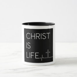 Caneca Cristo é a linha de pulsação da vida e cruz