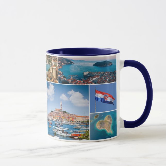 Caneca Croácia | Hrvatska | Colagem de Fotografias Viagem (Direita)