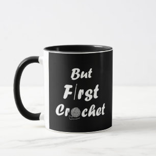Caneca Crochet engraçado dizendo citação de tricô
