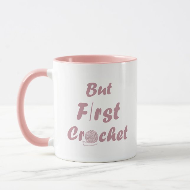 Caneca Crochet engraçado dizendo citação de tricô (Esquerda)
