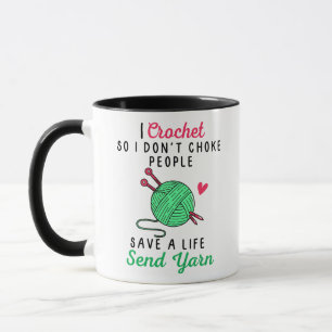 Caneca Crochet para eu não engasgar Yarn de tricô
