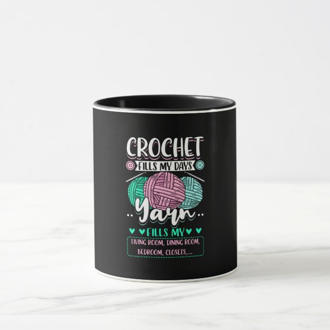 Caneca Crocheting - Crochet Preenche Meus Dias (Centro)