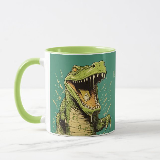 Caneca Crocodilo de Nome Personalizado (Esquerda)