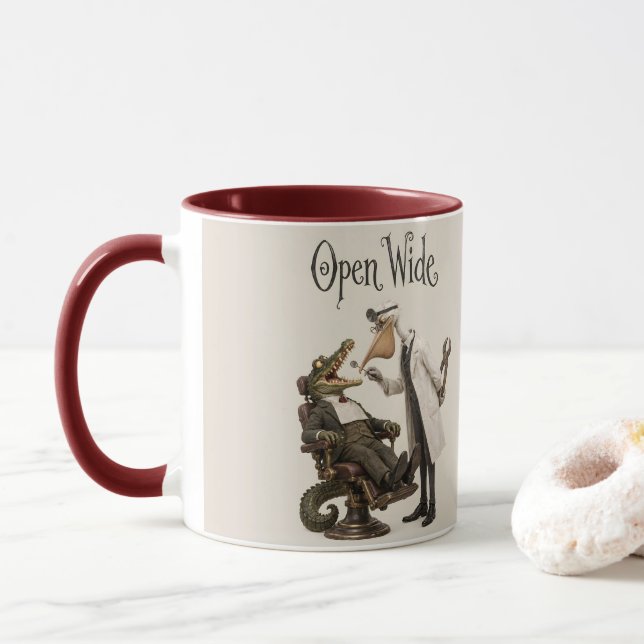 Caneca Crocodilo no Dentista (Com Donut)