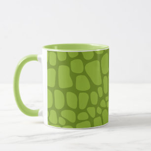 Caneca Crocodilo Verde Stripes Pele selvagem Pele animal