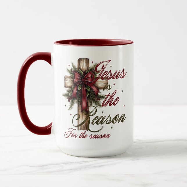 Caneca Cross Jesus Is The Reason For The Season (Esquerda)