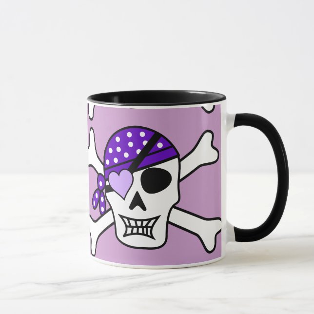 Caneca Crossbones roxos do pirata (Direita)