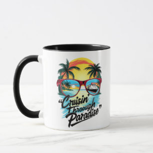 Caneca Cruisin' Through Paradise: Vibes de Escape Tropica