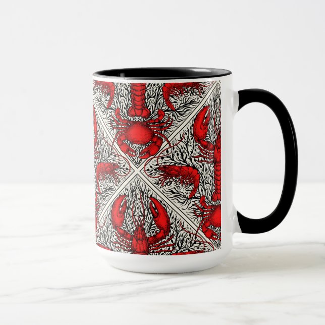 Caneca Crustáceos a vermelho, preto e marfim (Direita)