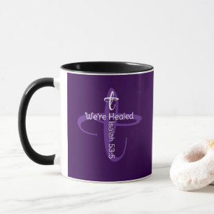 Caneca Cruz com Versículo Bíblico de Natal para Cura