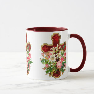 Caneca Cruz Floral