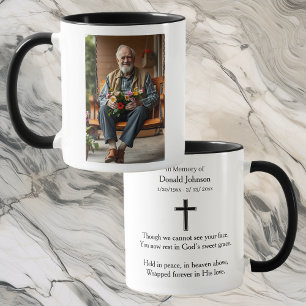 Caneca Cruz Preta e Memorial de Foto e Poema