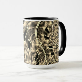 Caneca Cruzado com uma forte sombra de bege, espelho