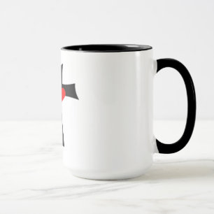 CANECA CRUZAMENTO COM CORAÇÃO VERMELHA