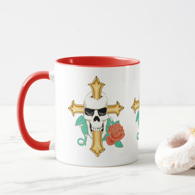 Caneca Cruzamento E Rosa (Com Donut)