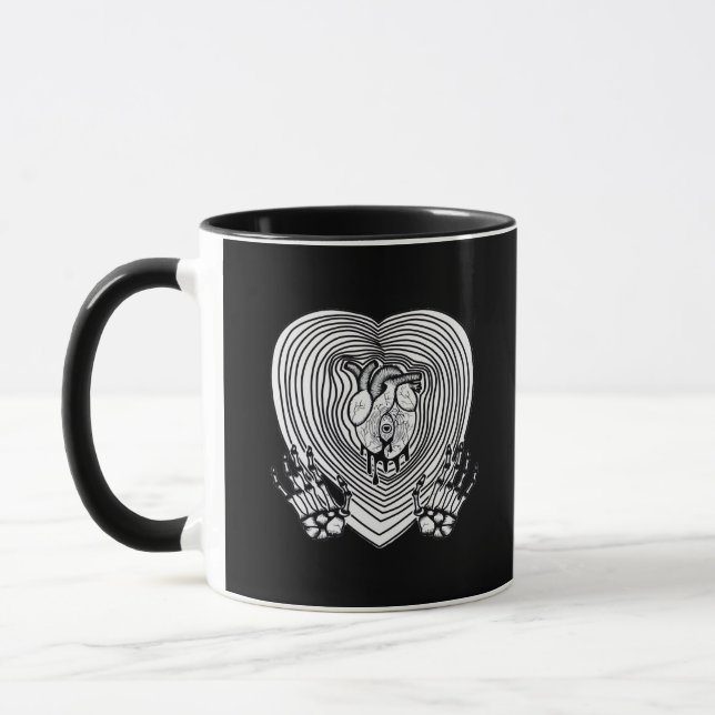 Caneca Crying Heart Classic - Skeleton mãos Heart (Esquerda)