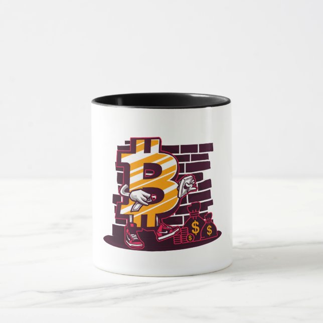 Caneca Crypto Hustler: Bitmoney Street King (Centro)