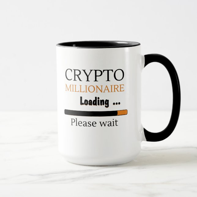 Caneca Crypto Millionaire Loading engraçado trading nft (Direita)
