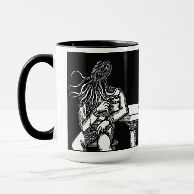 Caneca Cthulhu (fundo preto) (Esquerda)