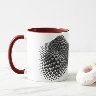Caneca Cubo de Onda de Metal Ondulante