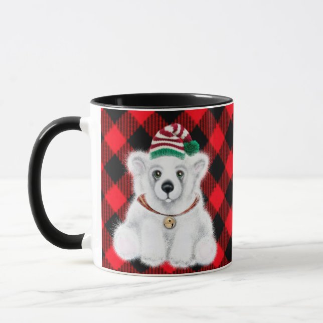 Caneca Cubo de urso polar de Natal, samambaia Holly (Esquerda)