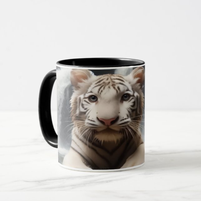 Caneca Cubos de Tigre Molhado (Frente Esquerda)