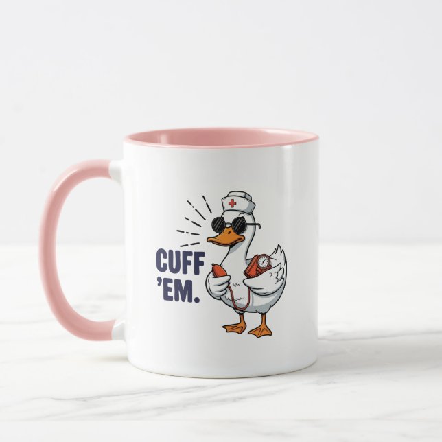 Caneca Cuff 'Em Goose Nurse Funny Silly Goose Nurse (Esquerda)