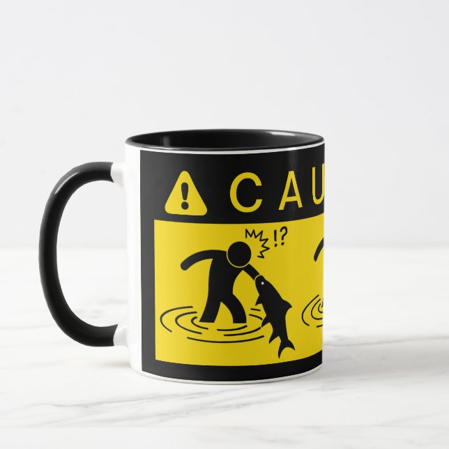 Caneca Cuidado: Atacar Peixe (Esquerda)
