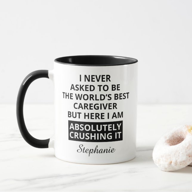 Caneca Cuidador Personalizado Obrigado  (Com Donut)
