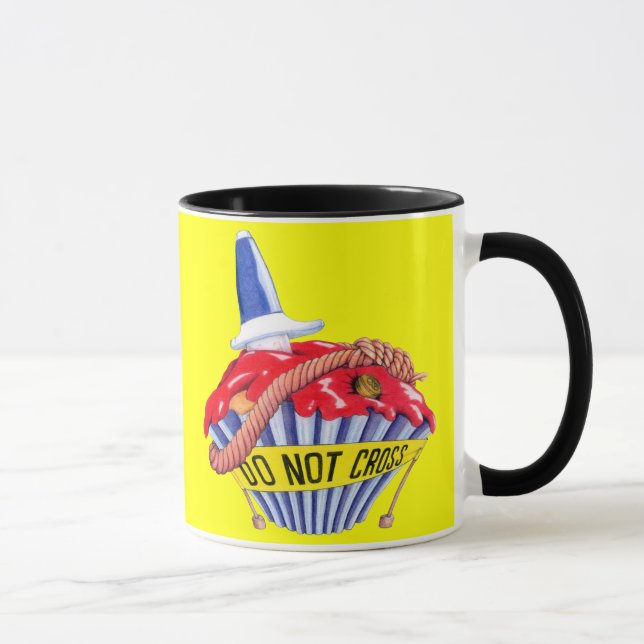 Caneca Cupcake da cena do crime (Direita)
