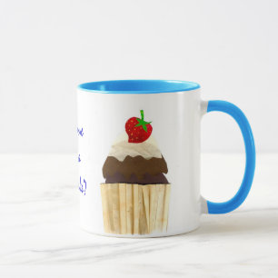 Caneca Cupcake de morango de chocolate Ringer Mug