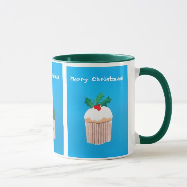 Caneca Cupcake de Natal Ringer Mug. (Direita)