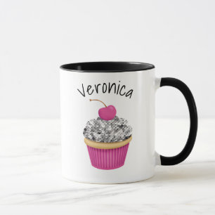Caneca Cupcake Rosa Personalizado