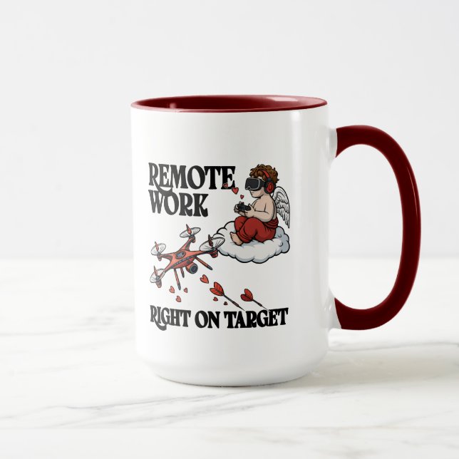Caneca Cupid Remote Work, Valentine’s Day (Direita)