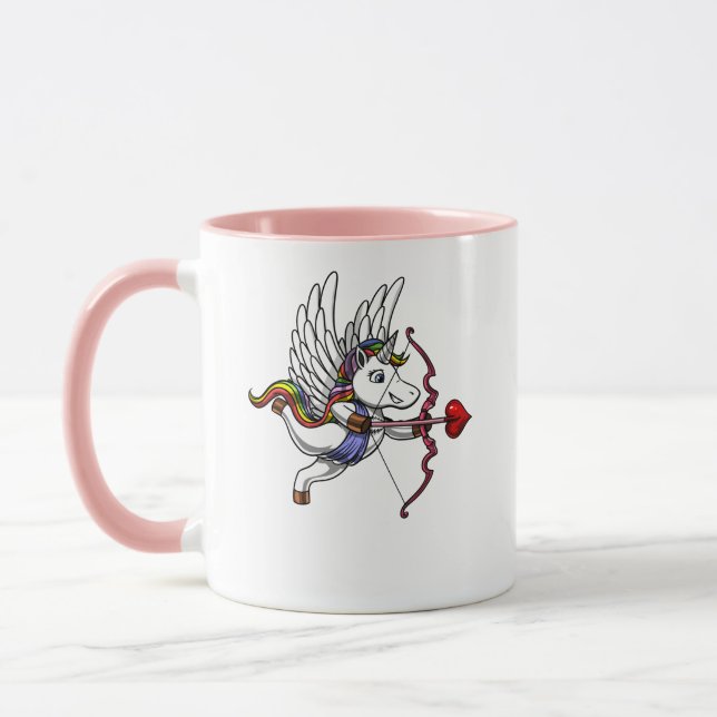 Caneca Cupido Dia de os namorados Cute Unicorn (Esquerda)