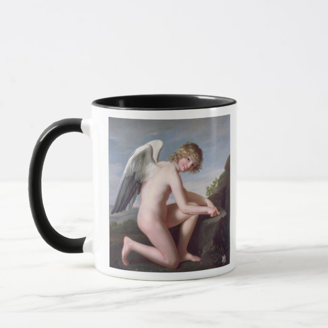 Caneca Cupido que sharpening suas setas, 1798 (óleo em (Esquerda)