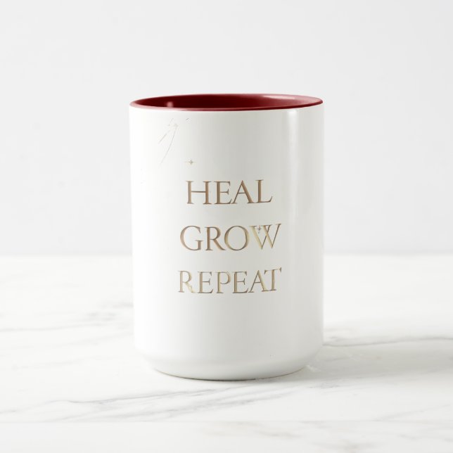 Caneca Cure Cresça Repita | Estilo de Vida Motivação para (Centro)