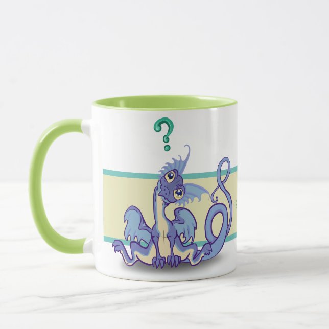 Caneca Curioso Dragão~ Questiona Tudo! (Esquerda)