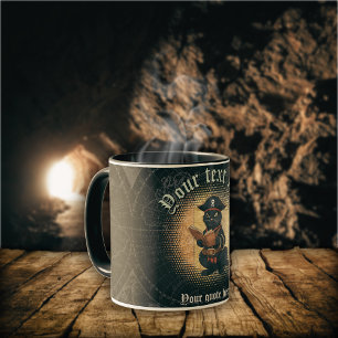 Caneca Curioso gato pirata decifra mistérios antigos