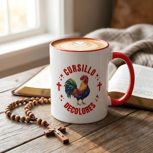 Caneca Cursillo Decolores Galo Colorido com Cruzes