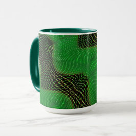 Caneca Curva verde e pontos claros sobre fundo escuro