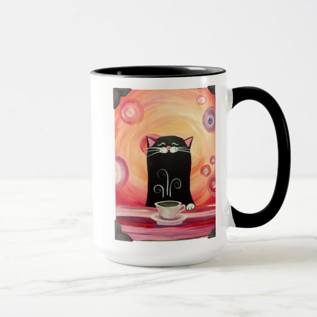 Caneca curvada do gatinho do cacau do estúdio da (Direita)