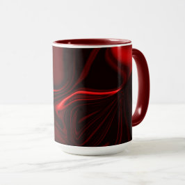 Caneca Curvas vermel é claro e em fundo escurso.