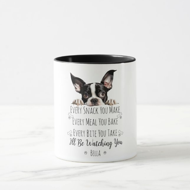 Caneca Custa Boston Terrier Dog Engraçado Personalizado (Centro)