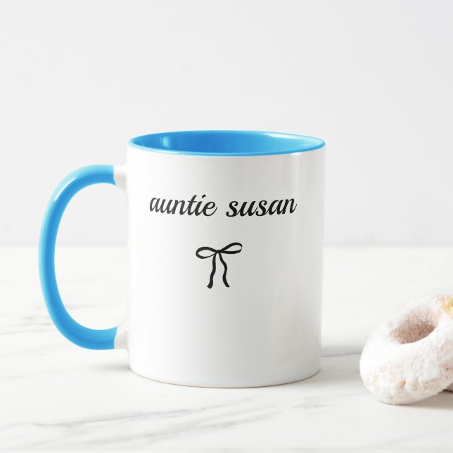 Caneca Custom Aunt Name Mug Best Aunt Ever Gift (Com Donut)