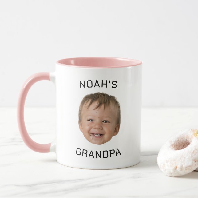 Caneca Custom Baby Face Photo Grandpa (Com Donut)